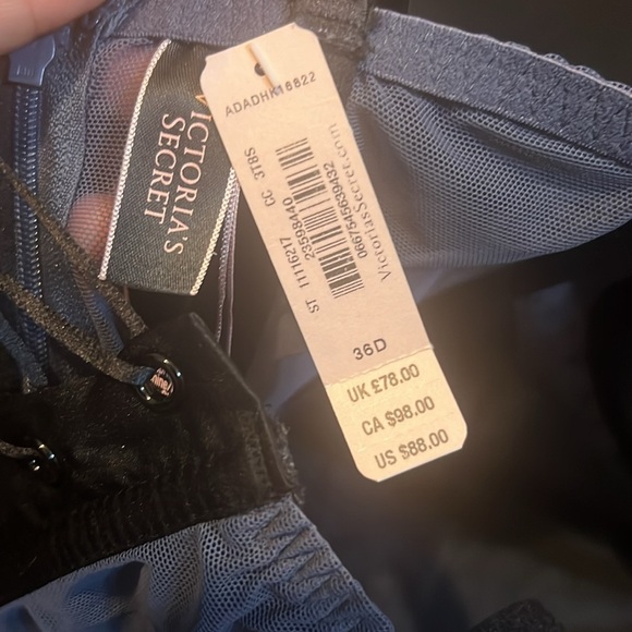 Victoria's Secret | Lace Embroidered CORSET BUSTIER LINGERIE Navy Black Size 36D - Picture 4 of 5